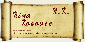 Nina Kosović vizit kartica